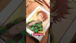 Drawing TANJIRO 🌊 Demon Slayer Art #shorts #animeart #anime #drawing #tanjirokamado