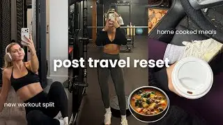 GETTING BACK ON TRACK | post travel reset, home cooked meal, *new* workout split