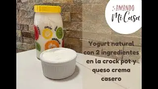 Yogurt natural con solo 2 ingredientes (crock pot), yogurt griego y queso crema / Amando mi Casa