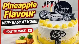 Very easy pineapple cake at home |theme cake 
