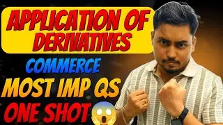 Application of Derivatives | 12th Commerce ⚠️ Exam Alert | Chapterwise Confirm IMP Questions🔥Part-01