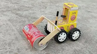 How To Make Matchbox Road Roller Leveling Machine - Diy Mini Road Roller - Mini Rolar