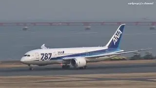 SONY HXR-NX3 テスト All Nippon Airways (ANA) Boeing 787-8 Dreamliner JA824A 羽田空港 離陸 2014.2.1