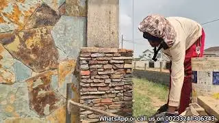 Wall tiling tutorial step by step || wall Installation practice || learn how to fix natural stone 