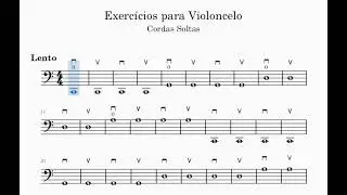 Exercícios para VIOLONCELO | Nível I | Cordas Soltas (EX.1)