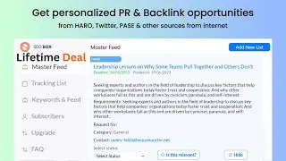 SEOBox.ai Review | SEOBox.ai Lifetime Deal - Get personalized backlink & PR opportunities