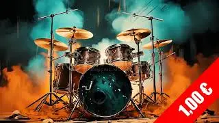 Smoky Stage Drum Kit &ndash; Powerful Music Intro | HD Stock Footage