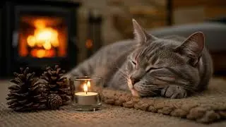 Relaxation Cat Music 432Hz 🐾 Fireplace Ambience For Calm And Balanced Energy