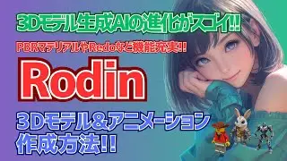 【Rodin Gen-1】3Dモデル生成AIの使い方からアニメーション作成までを解説！