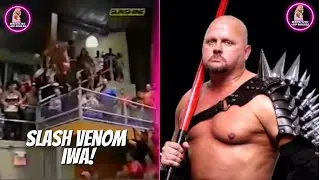 Flash (Slash Venom) jumps off balcony onto Buffalo Bison!