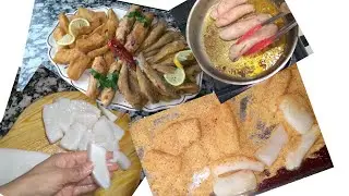 طريقة قلي سمك السيبيا🐙 بيض الحوت 🐋سمك الميرالا🐟 أشهى أطباق البحر
