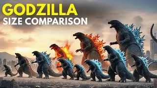 Godzilla Size Comparison | 3D Animated Ranking of Every Version in 2025