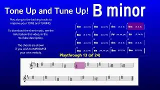 Tone Up and Tune Up Backing track video 3 in B minor