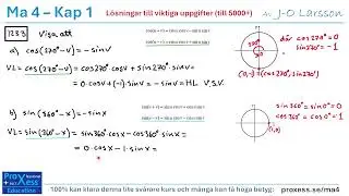 Matematik 4 - Lösningar till uppgift 1233, 1241 i Ma 4 5000+ (matte 4)