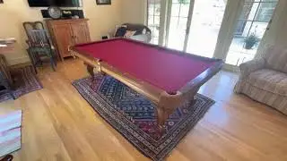 Olhausen Pool Table Refelting | Burgundy Pool Table Cloth Installation | Burgundy Cloth Replacement