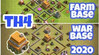 NEW!! TOP2 TH4 WAR AND HOME BASE WITH LINK. COC 2020