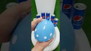 In the toilet with balloons and energy drink Mentos #asmr #experiment #satisfying