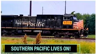 BONUS CLIPS 29! SOUTHERN PACIFIC LOCOMOTIVE UP 6318 WORKS THE TOPEKA RAILYARD LEADING THE WAY!!!