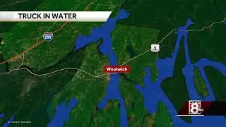 Truck crashes into water off Route 1 in Woolwich