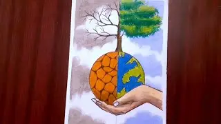How to draw earth day easily // World earth day drawing step by step 