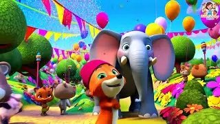 Animal Fun Parade for Kids 🐶🐱🐻🐘 | Fun Nursery Rhyme | Rainbow Street Song
