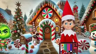 Elf on the Shelf Stuck in TV + Goes on Funny & Silly Adventure to North Pole Home 🍿 Movie