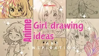 #Aesthetic and cute anime girl drawing ideas | aesthetic sketch ideas | cute girl drawing #animeart