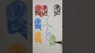 Deadpool and Wolverine Heart Line Matchimg Challenge!! #shorts #art