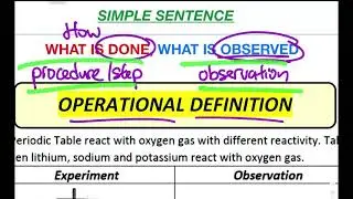 SPM CHEMISTRY OPERATIONAL DEFENITION