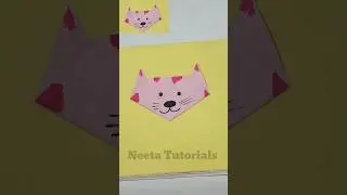 Very Easy Origami Cat Face || Origami Paper Craft ||@neetatutorials