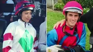 Two jockeys Blake Spriggs, 32, and Beany Panya ,airlifted to hospital and one in &lsquo;serious&rsquo; condition