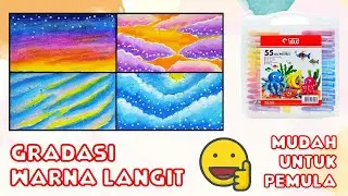 Cara Menggambar dan Mewarnai Gradasi Warna Langit dengan Crayon Oil Pastel yang Bagus dan Mudah
