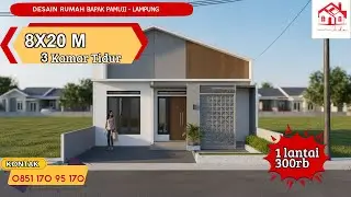 DESAIN RUMAH INDO MODEL SCANDINAVIAN UKURAN 8 X 11M 1 LANTAI (Bapak Pamuji Lampung)