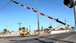 A trackmobile unhooks and passes 15th Ave with a nice horn salute 