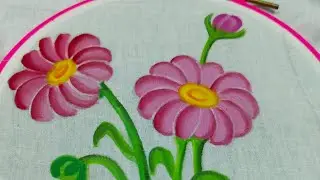 Fabric painting floral design for beginners #online #painting 