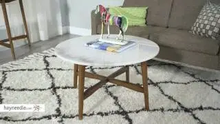 Belham Living James Round Mid Century Modern Marble Coffee Table - Product Review Video