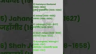 Static GK 📜MUGHALS 1526 To 1857 UPSC NDA,CDS,SSC,BANKING, #shorts #upsc #nda
