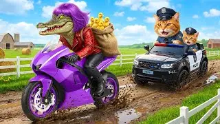 🐱🚜 Ginger Cat & Mama Meow Rescue Ducklings From a Kidnapper Crocodile and Help Rebuild Their Home