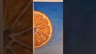 Journal 01 -  An orange slice 🍊 (oil pastels)