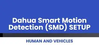 Dahua Smart Motion Detection SMD Setup