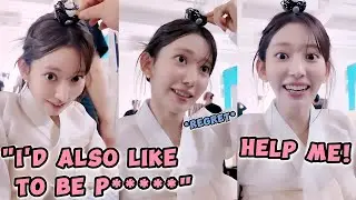 SAKURA really wanted this to happen, so her managers keep doing it to her! 😆