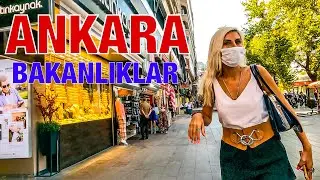 Walking ANKARA 4K - KIZILAY Bakanliklar to Karanfil St. - TURKEY