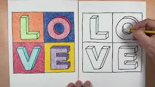 How to Draw 3D Block Love Letters