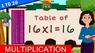 1 to 20 Multiplication, Table of 16, Time of tables - @Chhota Art - MathsTables
