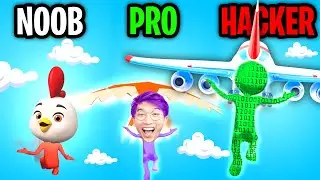 Can We Go NOOB vs PRO vs HACKER In FALL RACE 3D? (FUNNY ENDING!)