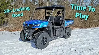 2021 UFORCE 1000 Playing in the Snow & Pulling Sled | Family Fun!