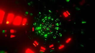 VisionKanal 4K &ndash; Futuristischer Tunnel in Rot-Gr&uuml;nem Neon |  Ohne Ton [2 Stunden]
