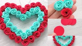 💖Сердце из Роз 🌹Декор на день Святого Валентина 🌹Как сделать Розы из фоамирана за 1 минуту
