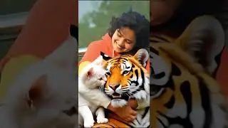 Feline Friendship: A Heartfelt AI Hug with a Tiger and a Cat!
