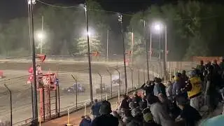 Sycamore Speedway Wisconsin Wingless Sprint ROLLOVER!! (AIRBORNE) 9/22/23